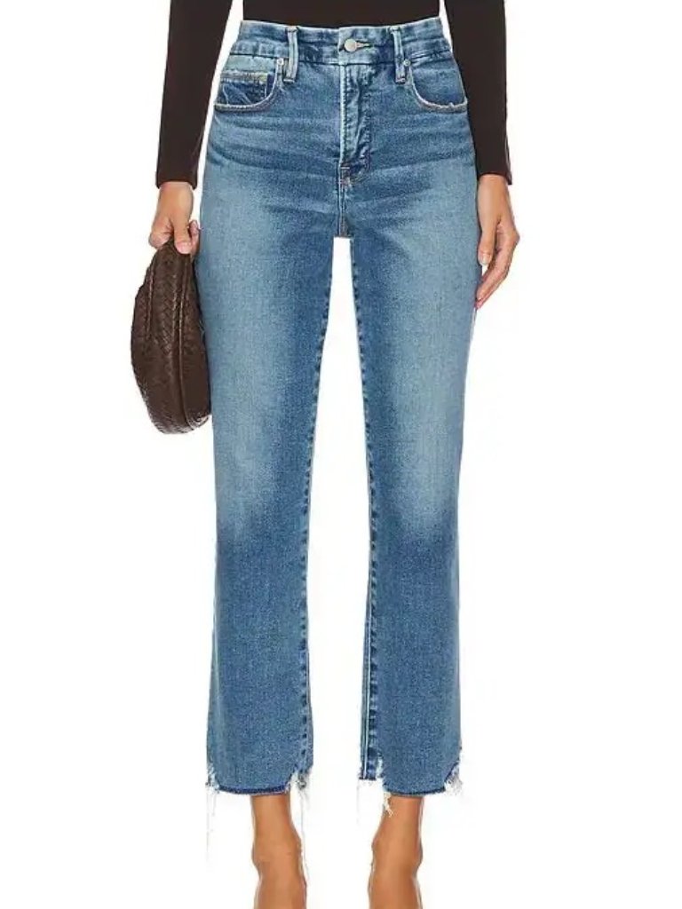 Nwt Good American Always Fits Good Legs Straight Jeans In Indigo614 Size 2/26